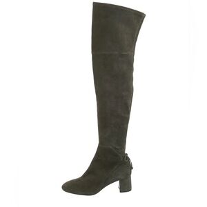 Tory Burch Laila Over the Knee Green Suede Boots